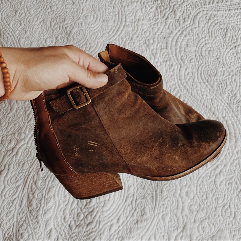 Kork-Ease Leather Booties - Size 8.5